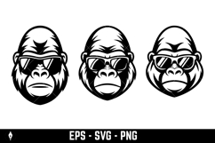Vector logo of a gorilla or monkey's face wearing sunglasses Product Image 2
