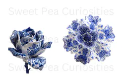 Blue Toile, Ephemera, PNG, Clipart, Junk Journal, flowers Product Image 2
