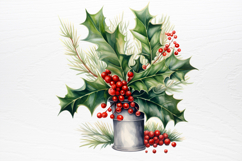 Winter Christmas Greenery Clipart PNG Product Image 2