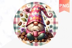 Easter Coffee Gnome Sublimation - Gnome Clipart Design Product Image 1