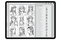 55 Procreate Steampunk Girls Stamp Brushes Product Image 2
