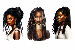 African American woman clipart, 15 PNG Digital Download Product Image 2