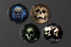 Halloween round earring | 4 Skulls sublimation designs, PNG Product Image 2