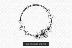 Flower frame SVG, Hearth frame SVG Product Image 2