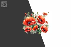 Summer flower Poppies t-shirt sublimation print design png Product Image 2