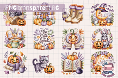 Halloween Cute Watercolor Clipart Bundle Sublimation 35 PNG Product Image 2