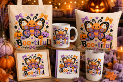 Halloween Butterfly PNG, Trick or Treat Sublimation Clipart Product Image 2