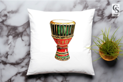 Watercolor Djembe Drum Clipart PNG Product Image 3