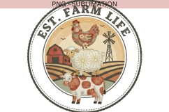 Farm Life PNG | Rustic Farm Animals Design | Cow Chicken Product Image 3
