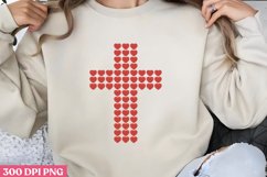 Red heart cross PNG, God Is Love Clipart PNG Product Image 1