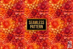 Orange Floral Blossoms Digital Paper Product Image 2