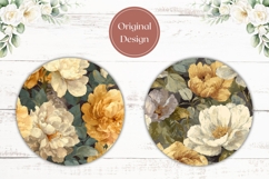 Pastel Flowers Car Coasters, Floral Round Coaster Template Product Image 2