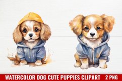 Watercolor Dog Cute Puppies Clipart, Cute Baby Dog Product Image 1