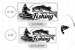 Let's Go Fishing Mug Wrap, Dad Mug, Fisherman Mug Template Product Image 2