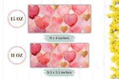 Pink Hearts Mug Design, Glitter Love Hearts Mug Wrap Product Image 2