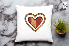 Rustic Wooden Heart Frame Clipart Sublimation PNG Product Image 3
