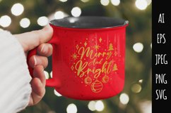 Merry and Bright Lettering, Sparkling Christmas SVG Design Product Image 2