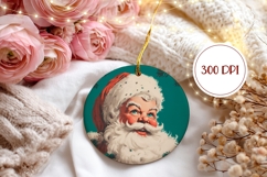 Vintage Santa Claus Ornament, Winter Ornament Sublimation Product Image 2