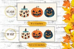 Halloween Pumpkins Mug Wrap, Halloween Coffee Mug Design Product Image 2