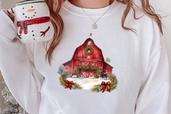 Watercolor Christmas Farm Clipart Product Image 2