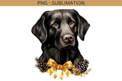Black Retriever Christmas PNG Instant Download,Christmas Dog Product Image 2