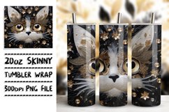 Whiskered Wonders in 3D: Vibrant Cat Tumbler Wrap Product Image 1