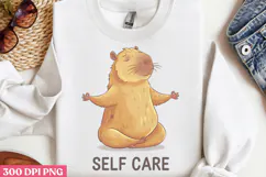 Self Care PNG, Funny Capybara Sublimation PNG Product Image 3