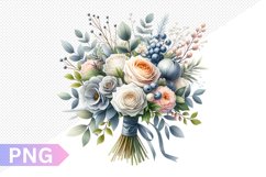 Wedding Floral Bouquet Sublimation - Clipart PNG Design Product Image 1