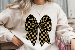 Glitter Checkered Ribbon Bows Product Image 2