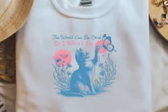 Vintage Cat the world can be cruel So I wont be PNG Product Image 1