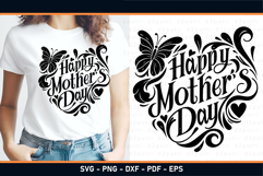 Happy mother's day with heart and butterfly SVG Product Image 2