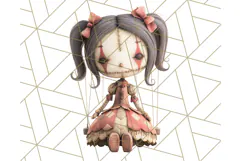 Creepy Dolls Clipart PNG Haunted Toy Characters Product Image 2
