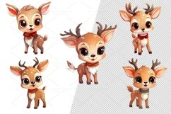 20 cute Christmas Deer, Sticker, Clipart Ornaments, PNG Product Image 2