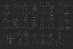 Procreate Figure Stamp Brushes. Body poses. Body Outline. Product Image 2