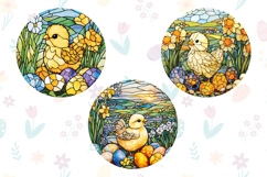 Easter Chick Keychain Designs, Stained Glass Easter Print Product Image 2