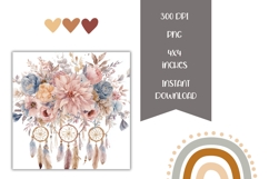 Boho Square Coasters, Boho Dream Catcher Coaster Designs Product Image 2