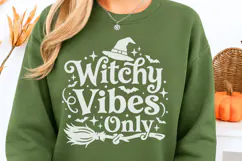 Witchy Vibes Only Svg, Halloween Witch Svg, Witch Hat Svg. Product Image 3