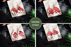 Carnation Earrings, Floral Teardrop Earring Template Product Image 2