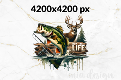 Hunting Life PNG, Bass Fishing and Deer Hunting Sublimation Product Image 2