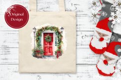 Watercolor Christmas Doors Clipart PNG, Christmas Clipart Product Image 2