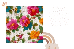 White Pillow Case Print, Vintage Flowers Pillow Template Product Image 2