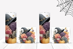 Floral Halloween Hat Tumbler, Floral Pumpkins Tumbler Product Image 2