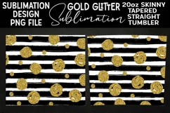 Gold Glitter Ball Tumbler Submilation 20oz Skinny Tumbler Product Image 2