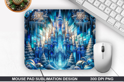 Ice Castle Mouse Pad Sublimation, Christmas Mouse Pad PNG Product Image 1