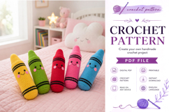 Cute Crayon Amigurumi Crochet Pattern PDF Product Image 1