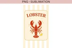 Lobster PNG Sublimation | Coastal Kitchen Seafood Design Product Image 3