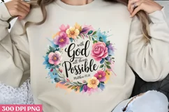 With God all things are PNG, Christian Jesus Sublimat Product Image 1