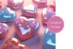 3D Glitter Heart Tumbler Design, Valentine's Day Tumbler PNG Product Image 2