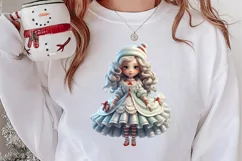 Christmas Little Girl Clipart Sublimation, Christmas PNG Product Image 2