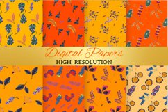 Orange Leaf Digital Papers Patterns, Leaves, Leafy, Seamless Product Image 2